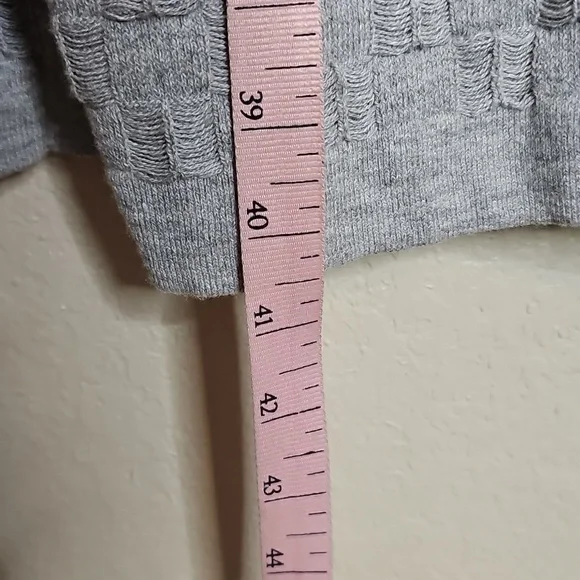 Banana Republic Light Gray Basketweave Knit Cardigan Duster Sweater Jacket Large - Picture 9 of 9